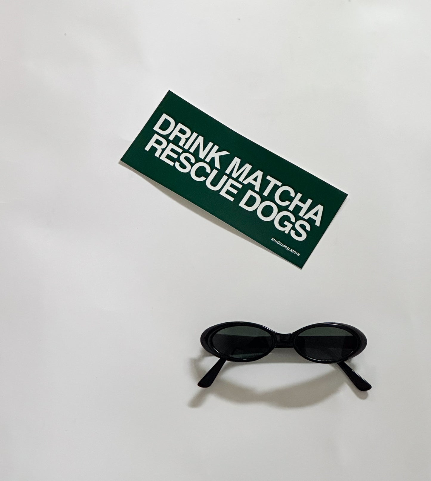 Drink Matcha Rescue Dogs Bumper Sticker