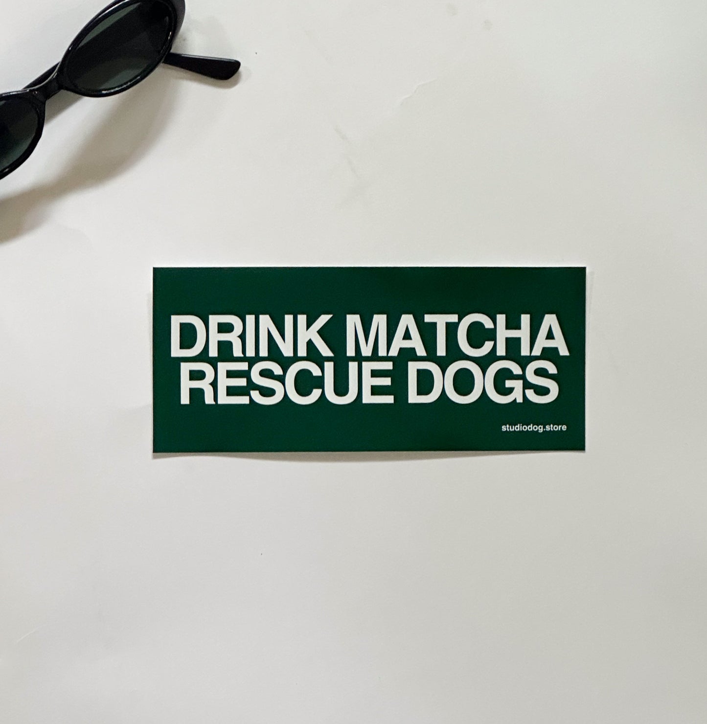Drink Matcha Rescue Dogs Bumper Sticker